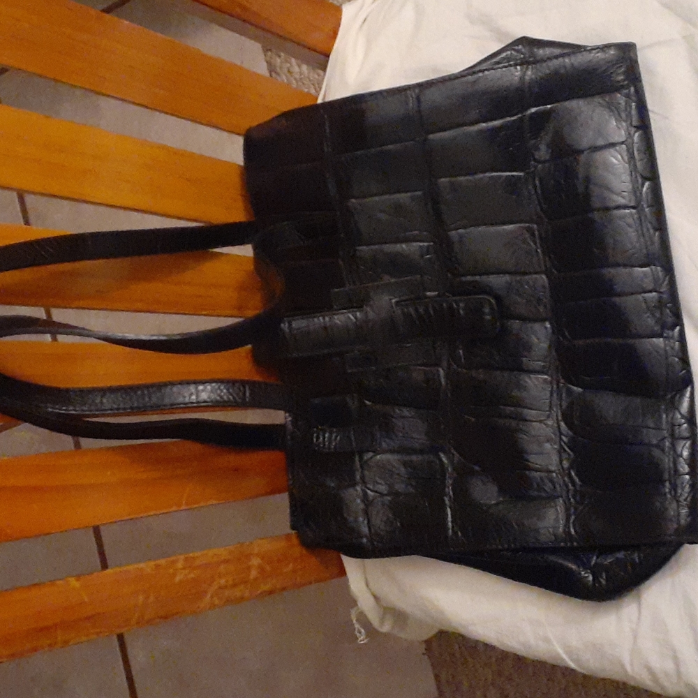 Maxima crocodile embossed leather tote